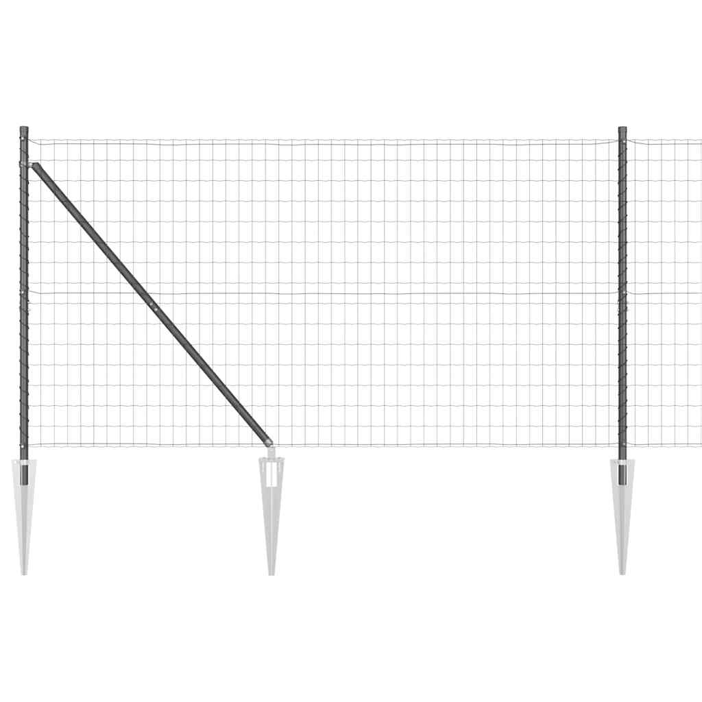Fence with Post Grey 1.4 x 10 m Steel and PVC