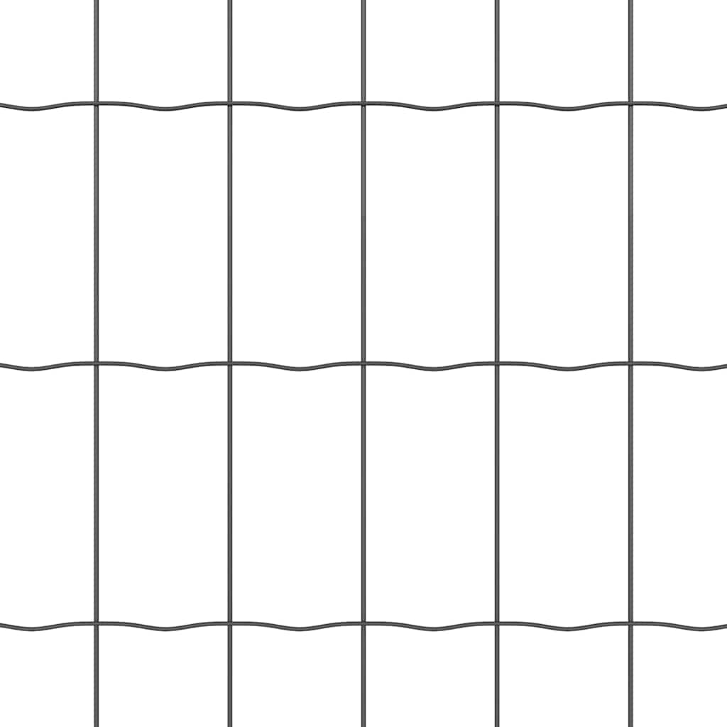 Fence with Post Grey 0.4 x 10 m Steel and PVC