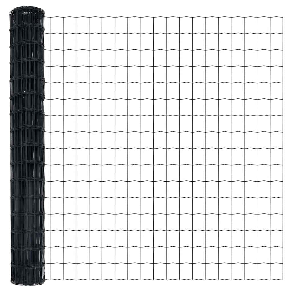 Fence with Post Grey 1.6 x 10 m Steel and PVC