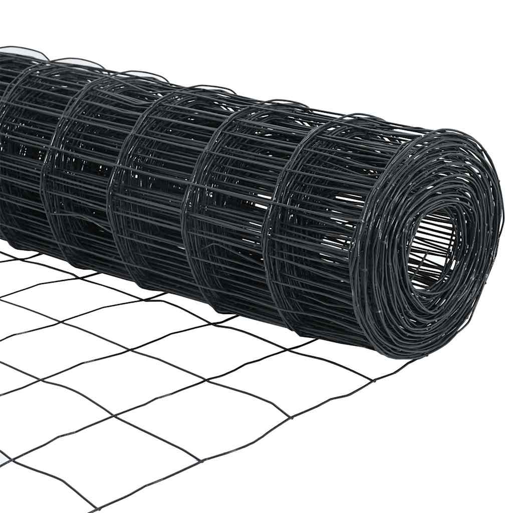 Fence with Post Grey 1.5 x 10 m Steel