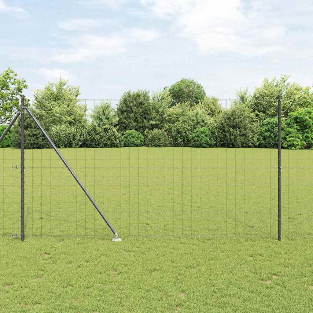Fence with Post Grey 1.5 x 10 m Steel