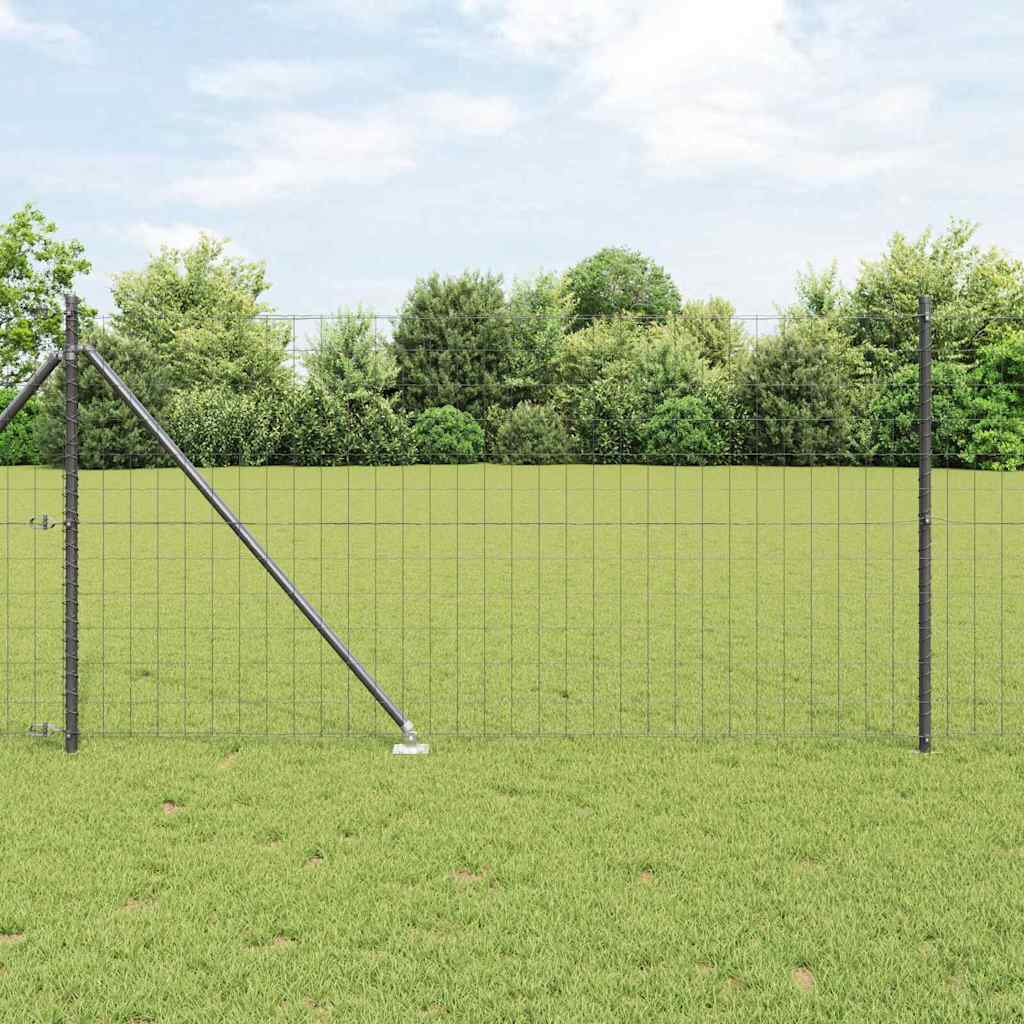 Fence with Post Grey 1 x 25 m Steel and PVC