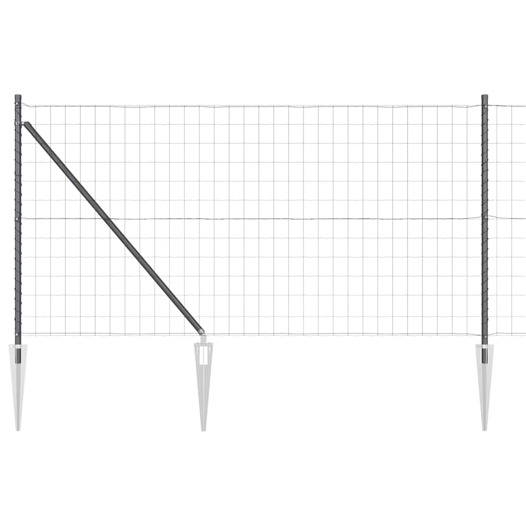 Fence with Post Grey 1 x 25 m Steel and PVC