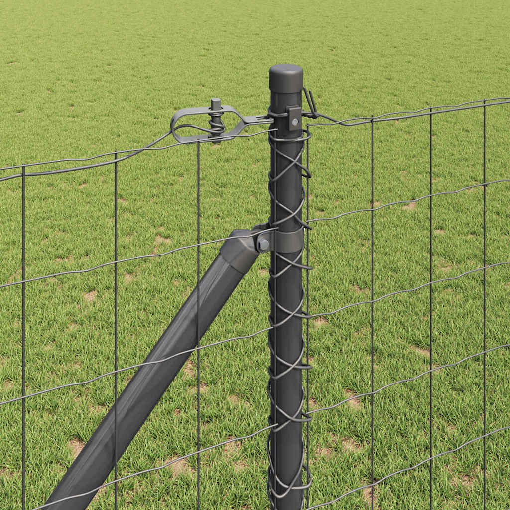 Fence with Post Grey 1.2 x 25 m Steel and PVC