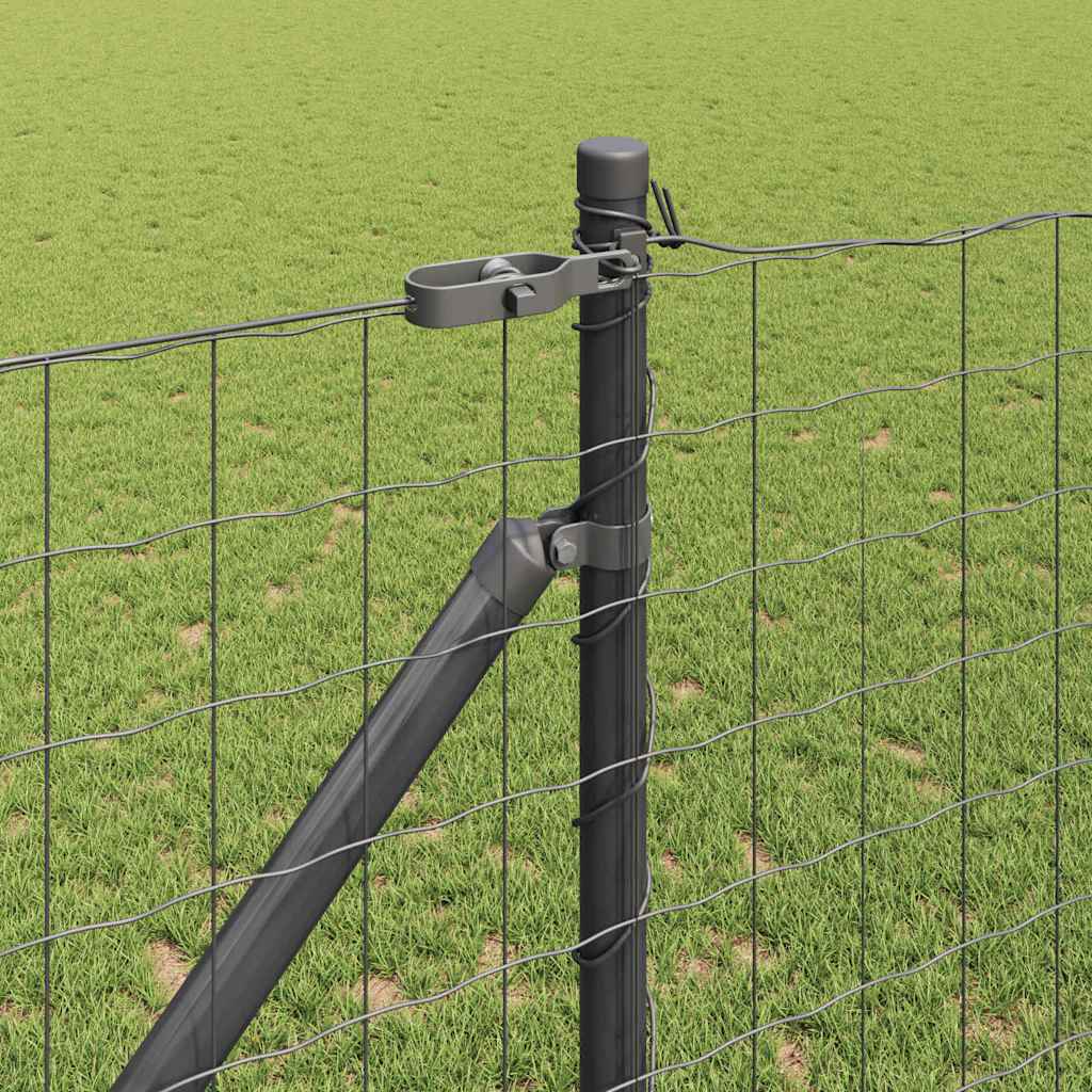 Fence with Post Grey 1.2 x 25 m Steel