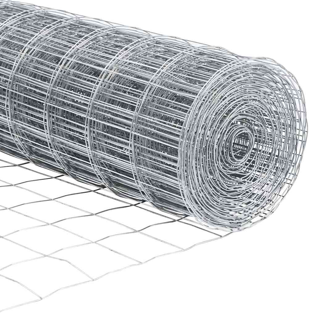 Fence with Post Silver 1.4 x 10 m Steel