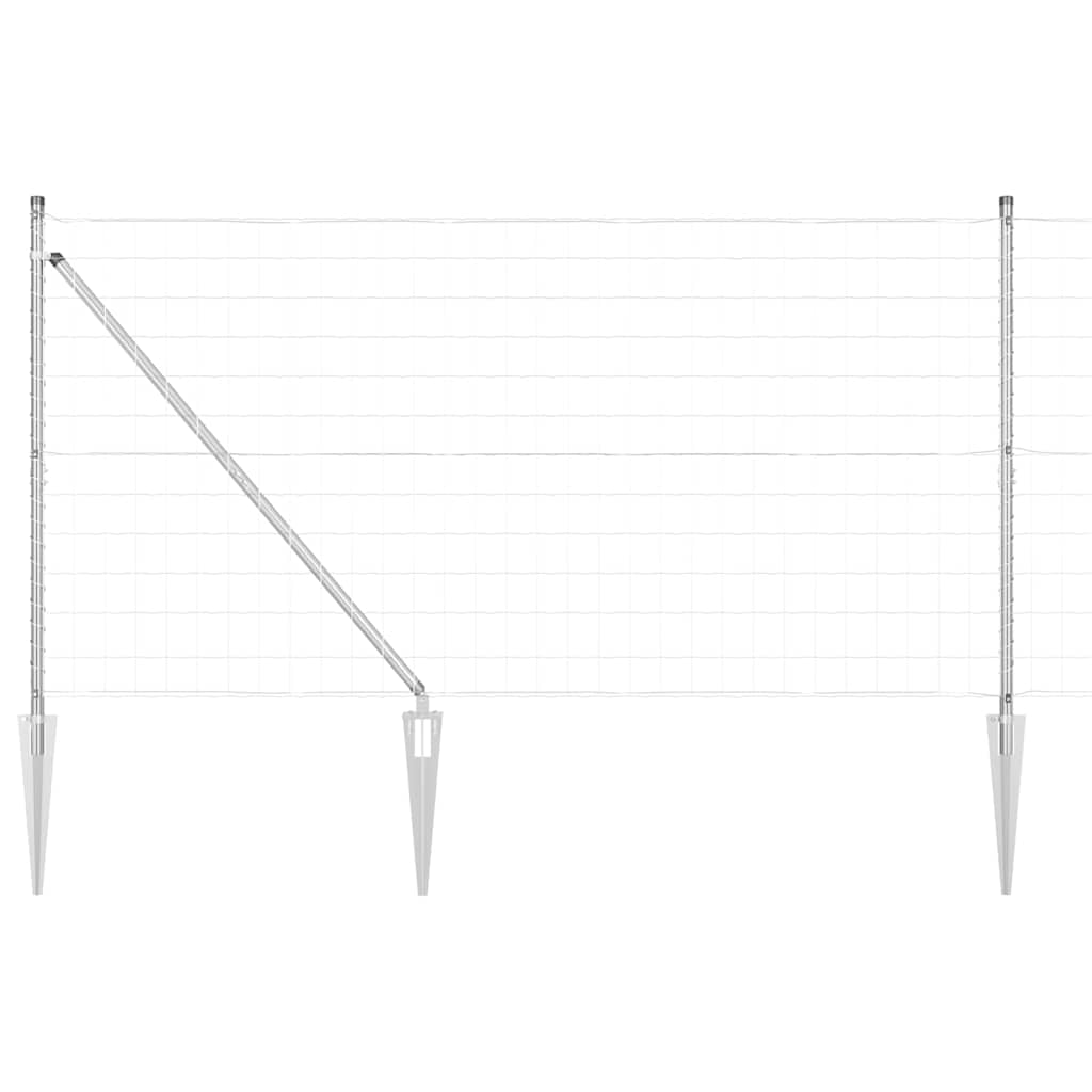 Fence with Post Silver 1.4 x 10 m Steel