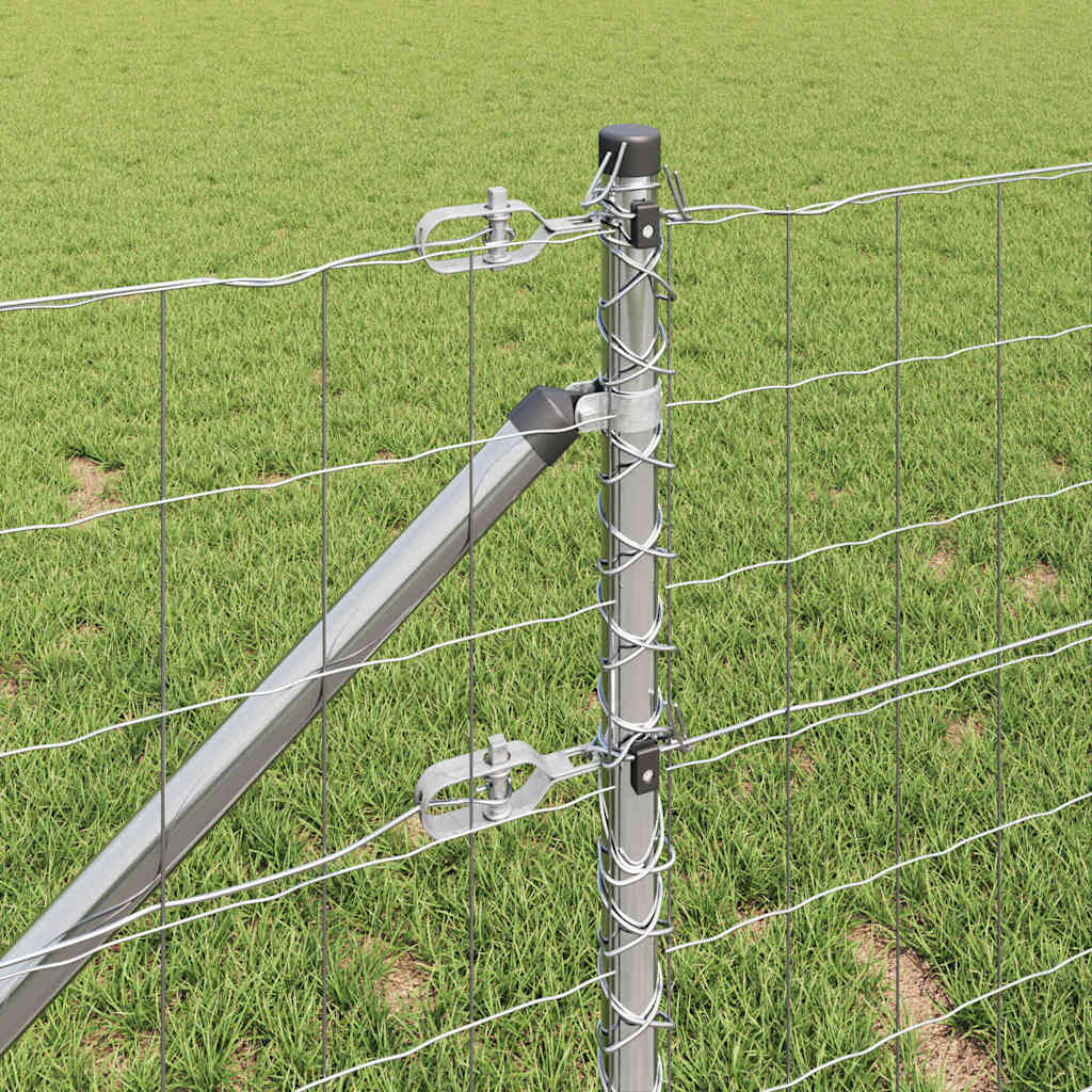 Fence with Post Silver 0.6 x 50 m Steel