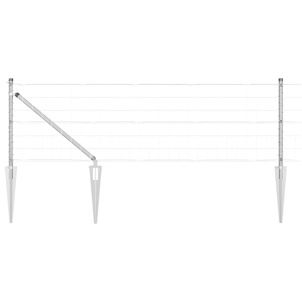 Fence with Post Silver 0.6 x 50 m Steel