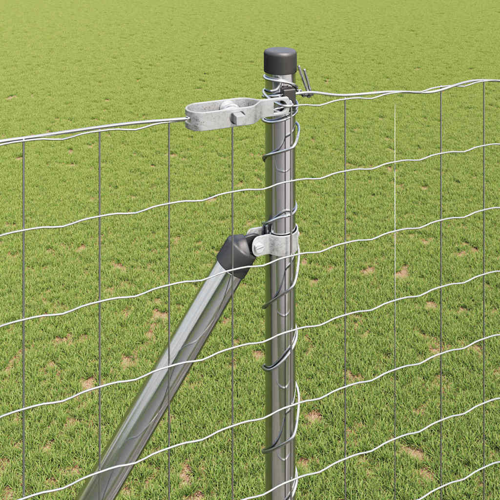 Fence with Post Silver 1.6 x 10 m Steel