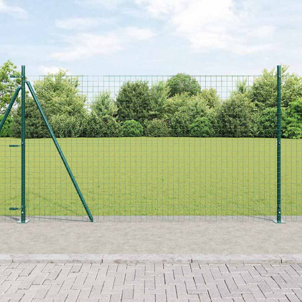 Fence with Post Green 1.4 x 10 m Steel and PVC