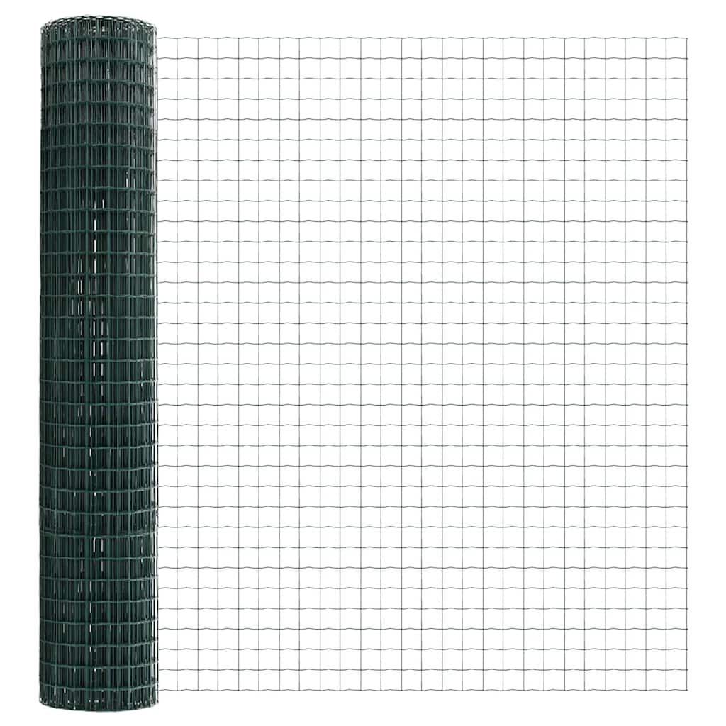 Fence with Post Green 1.4 x 10 m Steel and PVC