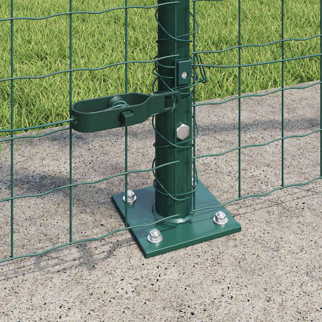 Fence with Post Green 1.4 x 10 m Steel and PVC
