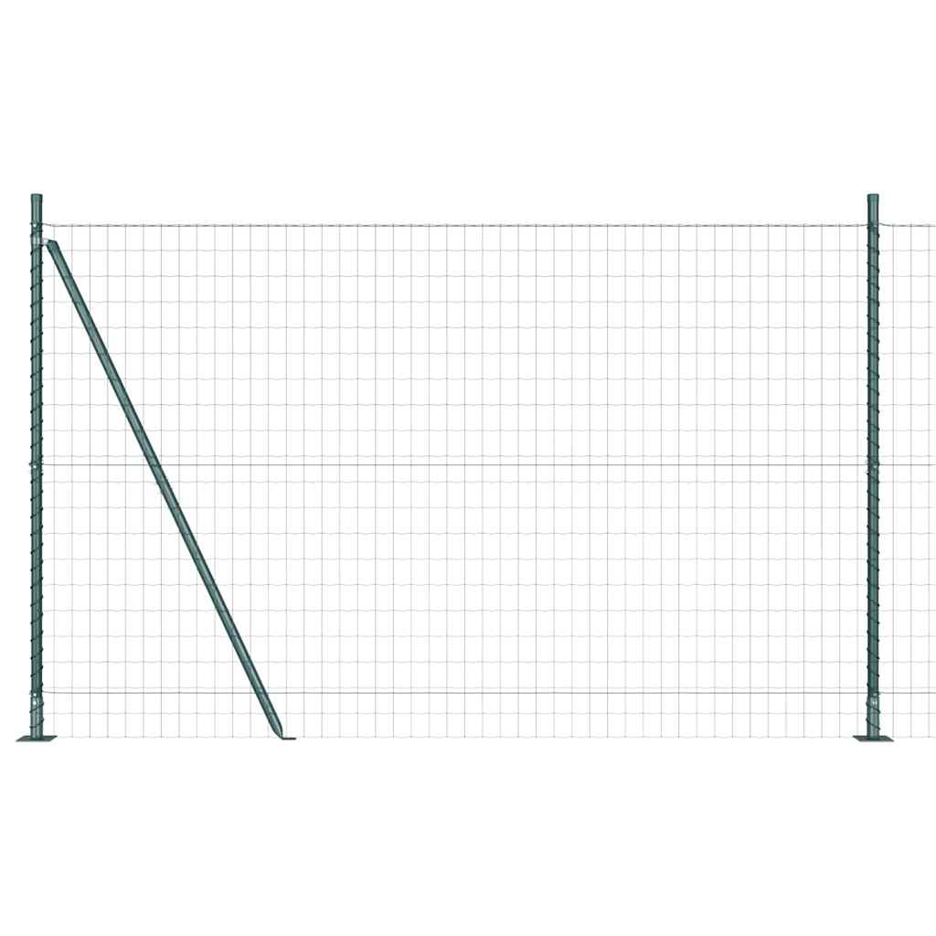 Fence with Post Green 1.4 x 10 m Steel and PVC