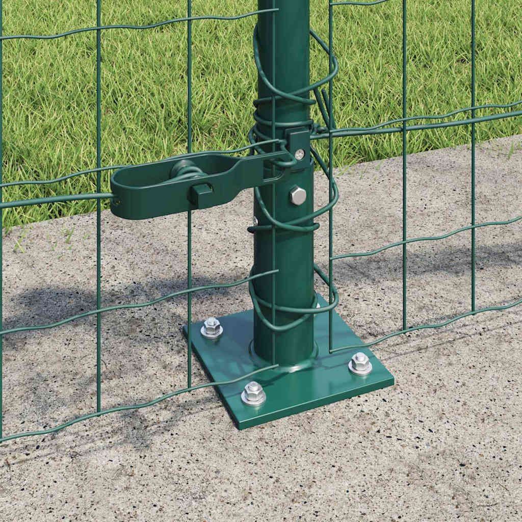 Fence with Post Green 0.4 x 10 m Steel and PVC