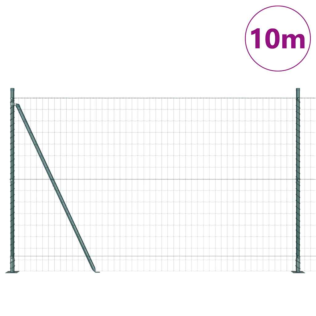 Fence with Post Green 1.4 x 10 m Steel and PVC