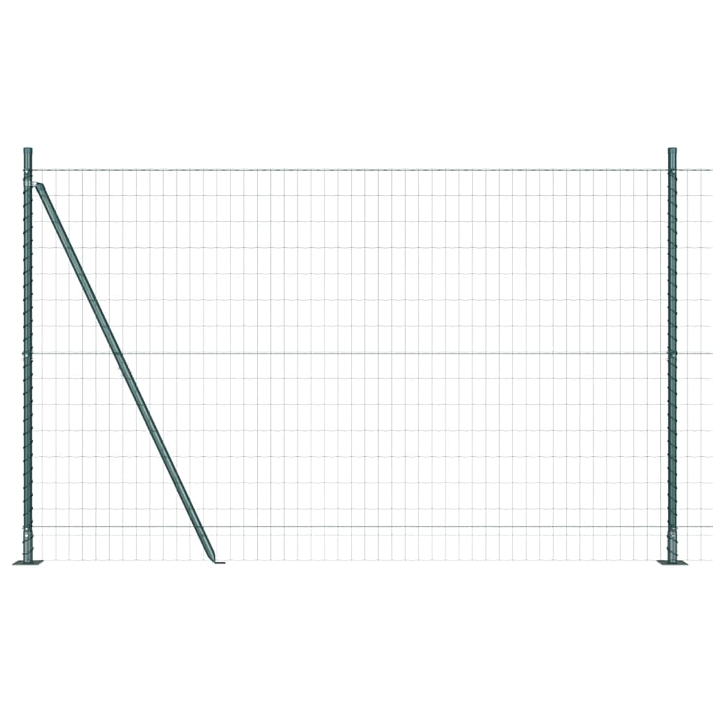 Fence with Post Green 1.5 x 10 m Steel and PVC