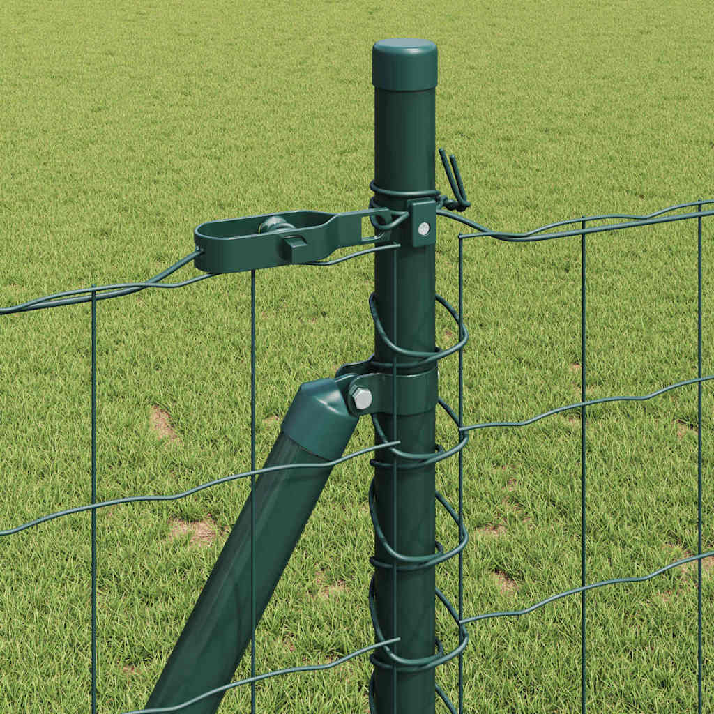 Fence with Post Green 0.8 x 10 m Steel and PVC