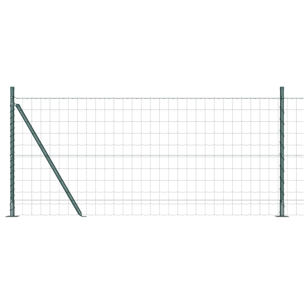 Fence with Post Green 0.8 x 10 m Steel and PVC
