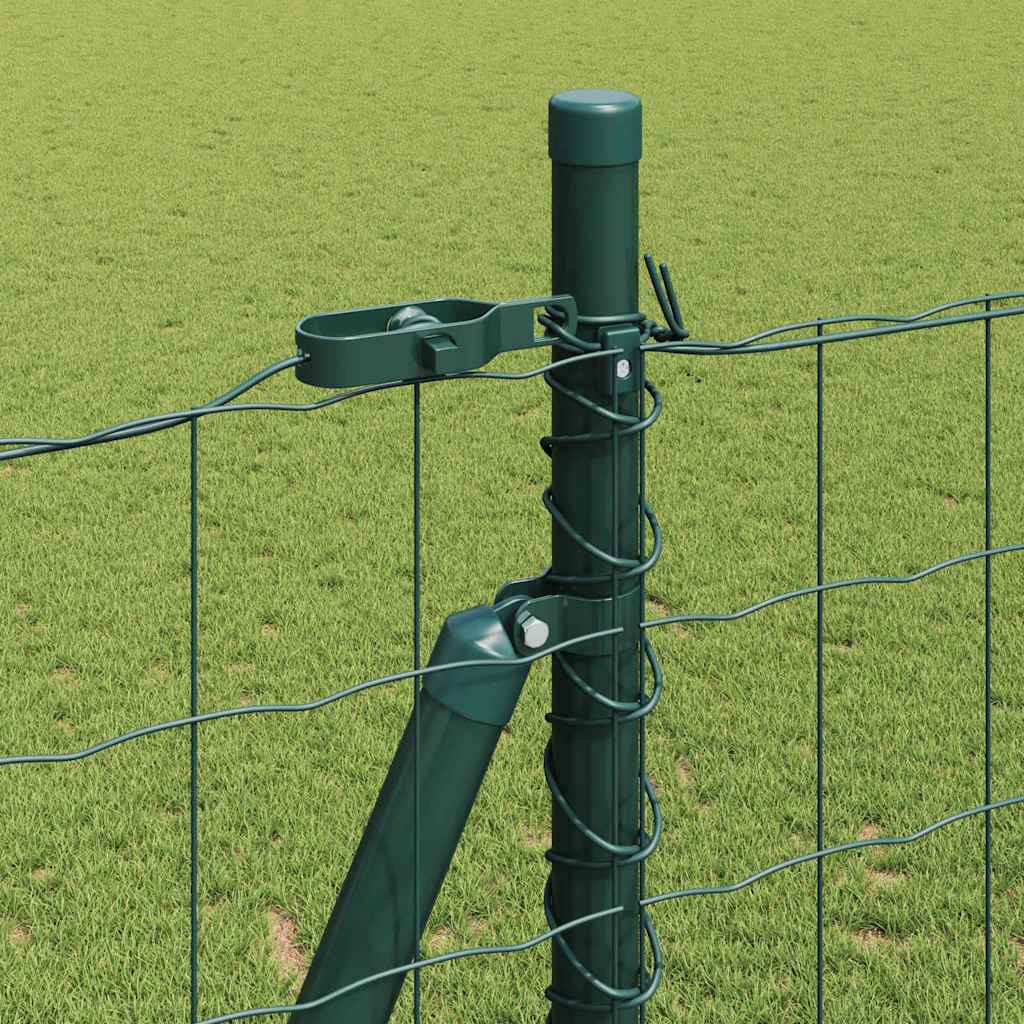 Fence with Post Green 1.4 x 10 m Steel and PVC