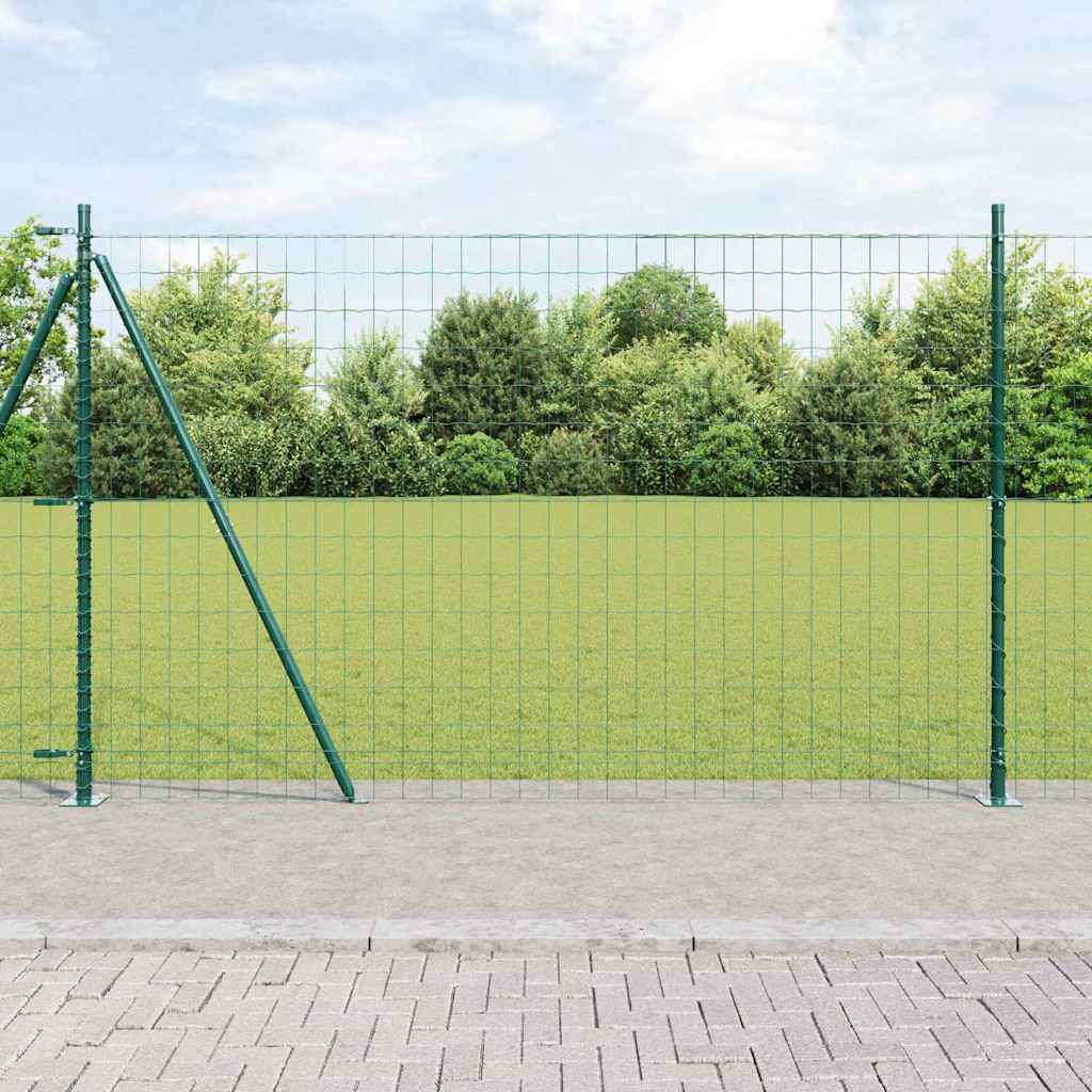 Fence with Post Green 1.4 x 10 m Steel and PVC