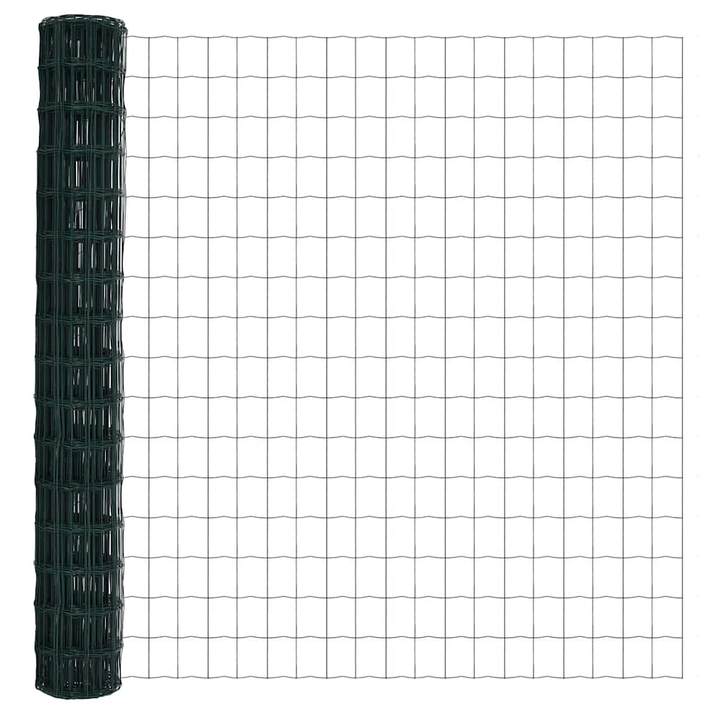 Fence with Post Green 1.6 x 10 m Steel and PVC