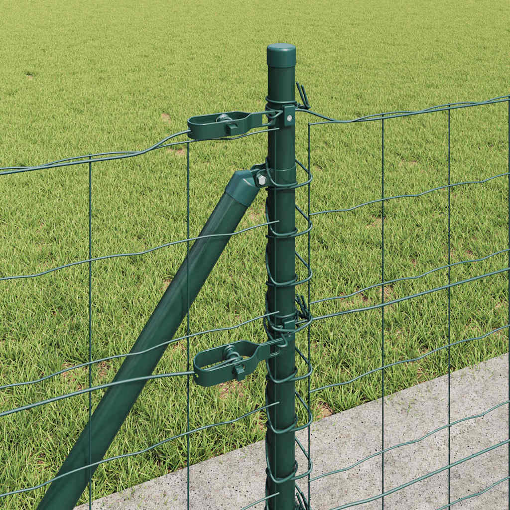 Fence with Post Green 0.4 x 10 m Steel and PVC