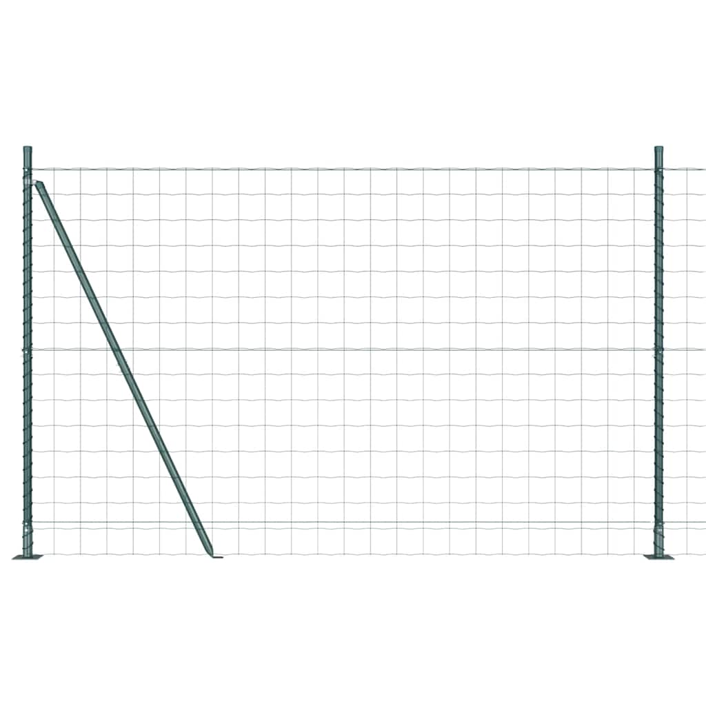 Fence with Post Green 1.5 x 10 m Steel