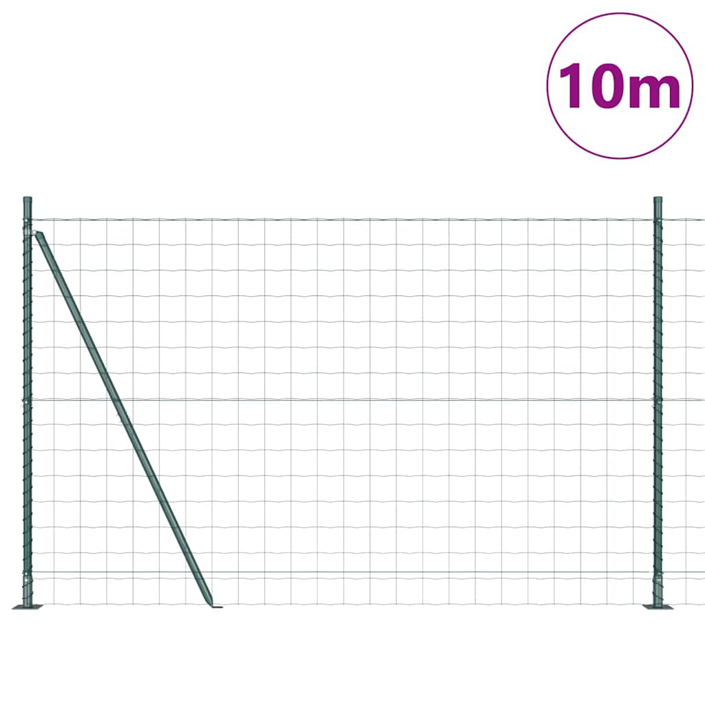 Fence with Post Green 1.6 x 10 m Steel and PVC