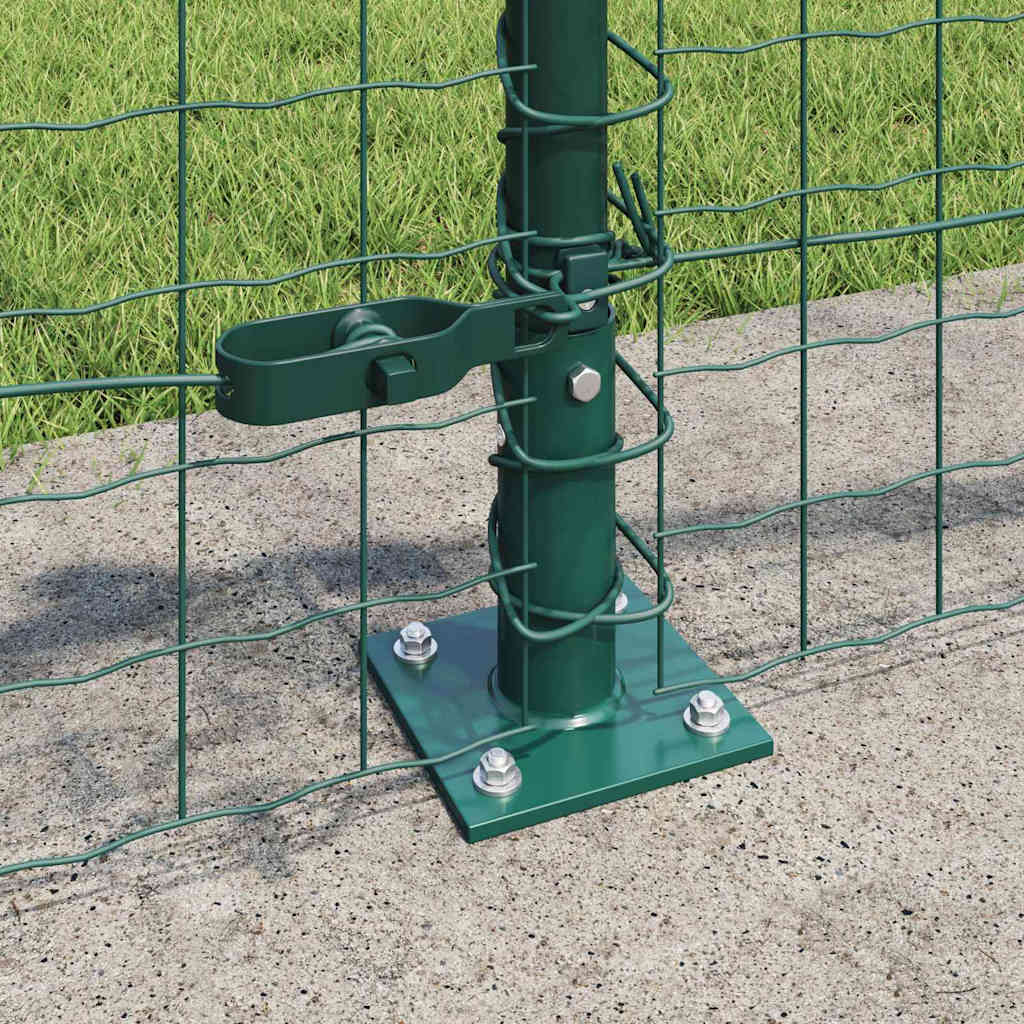Fence with Post Green 0.6 x 25 m Steel and PVC