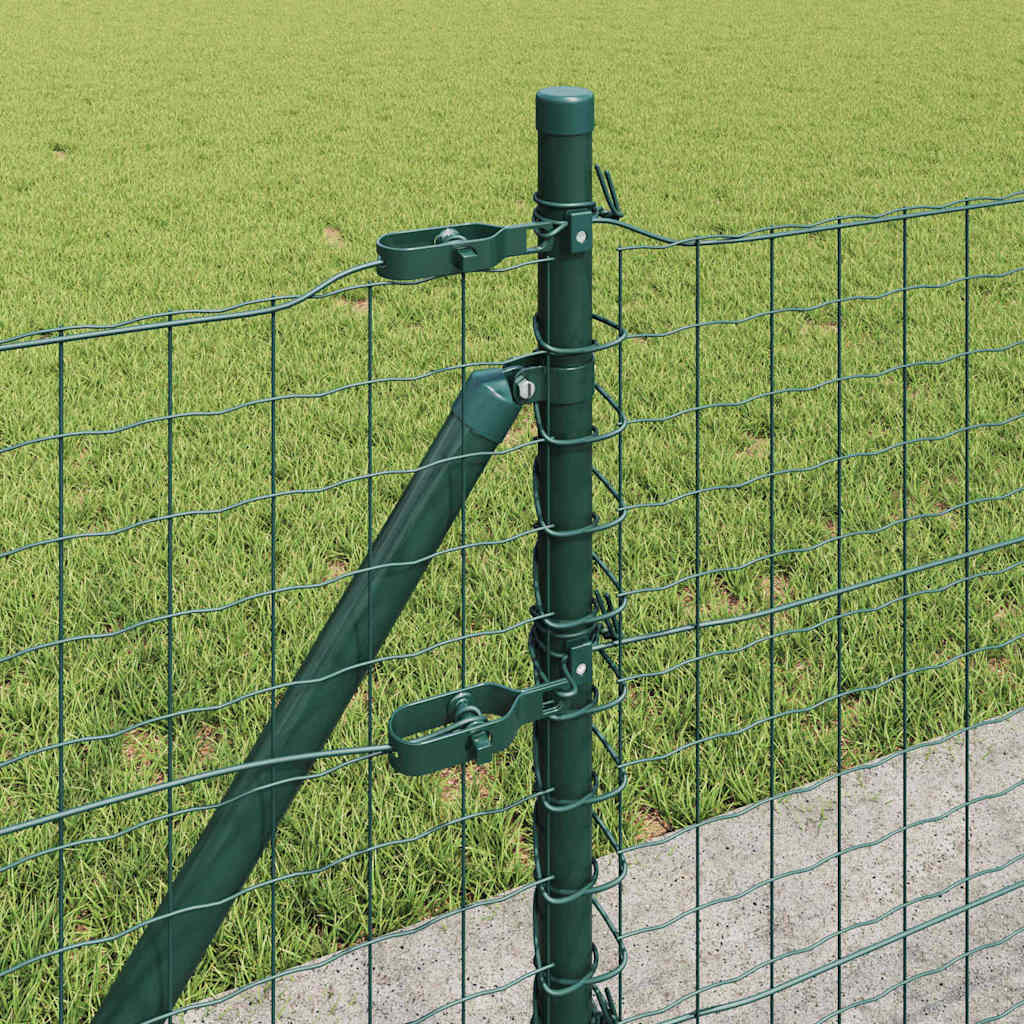 Fence with Post Green 0.6 x 25 m Steel and PVC