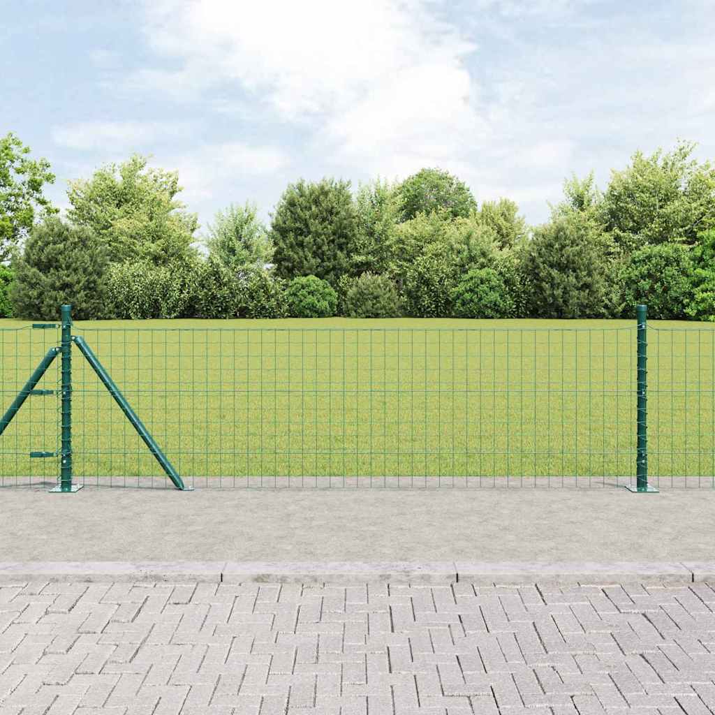 Fence with Post Green 0.6 x 25 m Steel and PVC