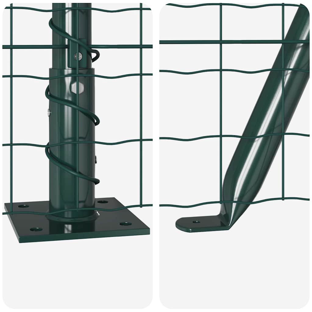 Fence with Post Green 0.8 x 25 m Steel and PVC