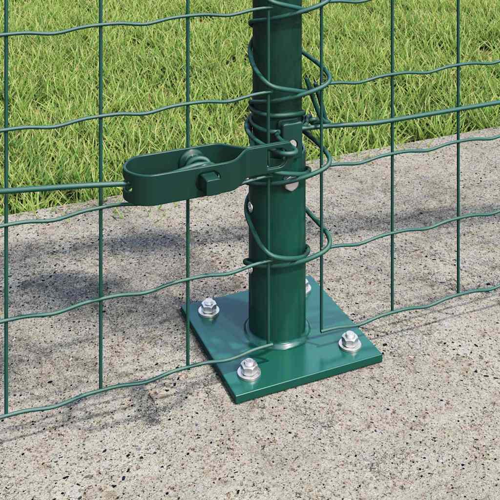 Fence with Post Green 0.8 x 25 m Steel and PVC