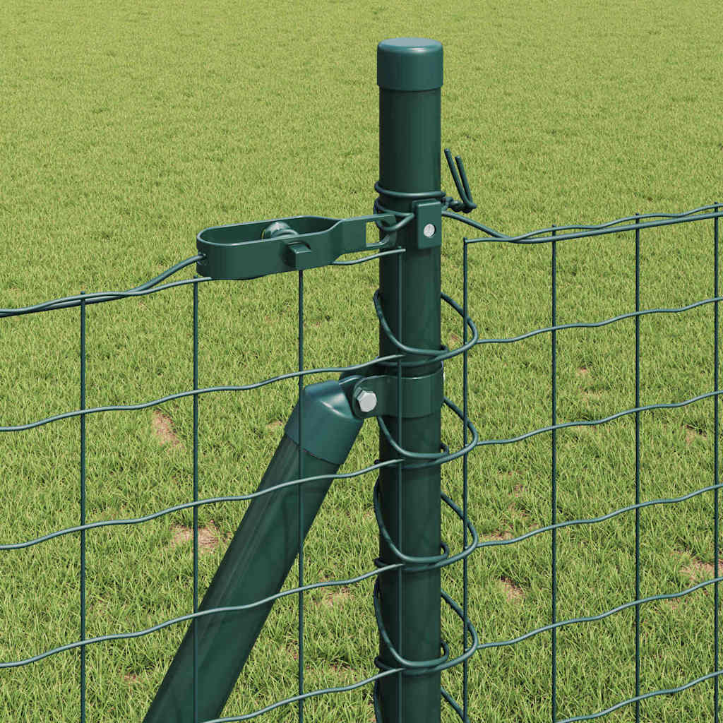 Fence with Post Green 0.8 x 25 m Steel and PVC