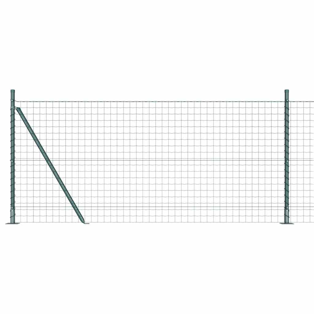Fence with Post Green 0.8 x 25 m Steel and PVC