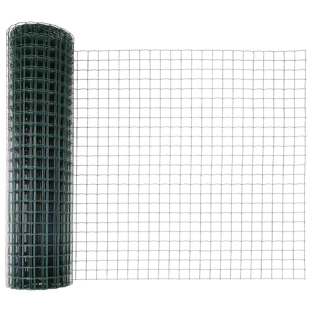 Fence with Post Green 0.8 x 25 m Steel and PVC