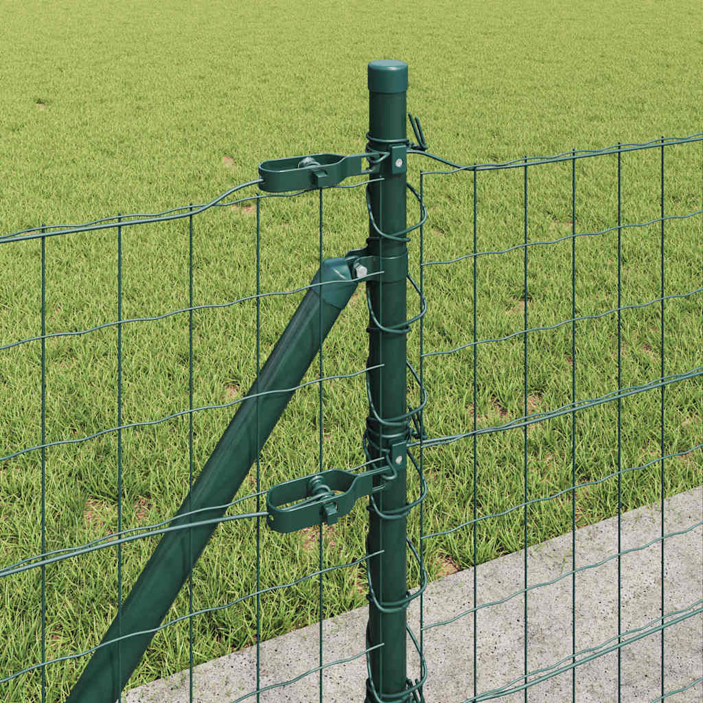 Fence with Post Green 0.4 x 25 m Steel and PVC