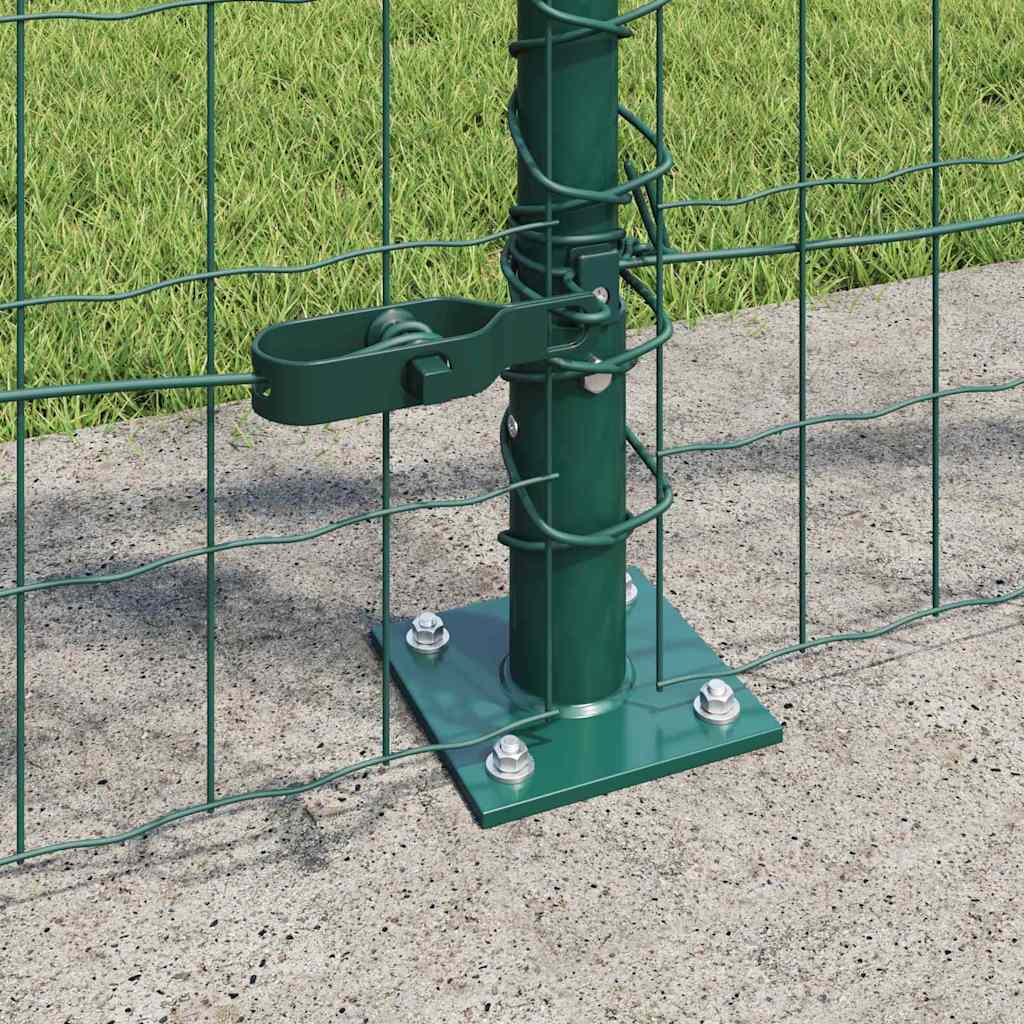 Fence with Post Green 0.8 x 25 m Steel and PVC