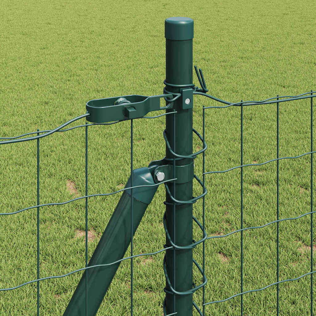 Fence with Post Green 0.8 x 25 m Steel and PVC