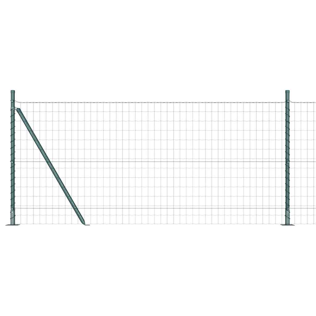 Fence with Post Green 0.8 x 25 m Steel and PVC