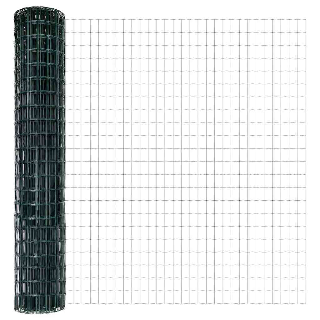 Fence with Post Green 1.2 x 25 m Steel and PVC