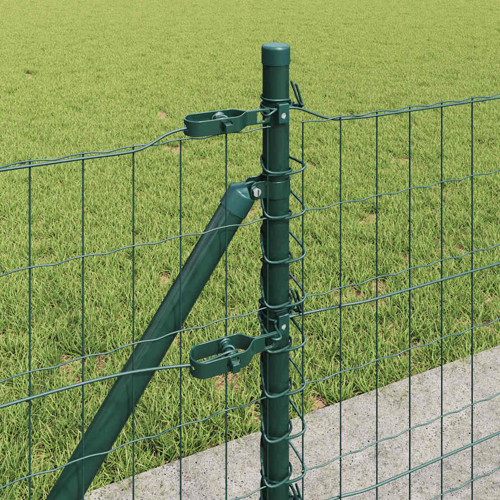 Fence with Post Green 0.4 x 25 m Steel and PVC