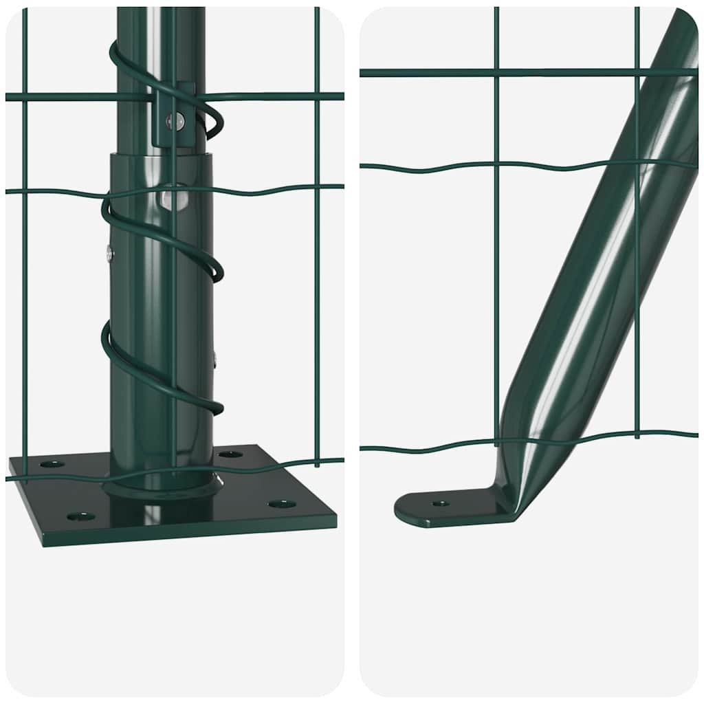 Fence with Post Green 1 x 25 m Steel and PVC