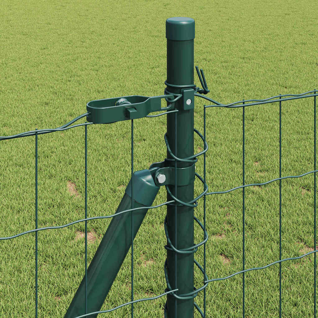 Fence with Post Green 1 x 25 m Steel and PVC