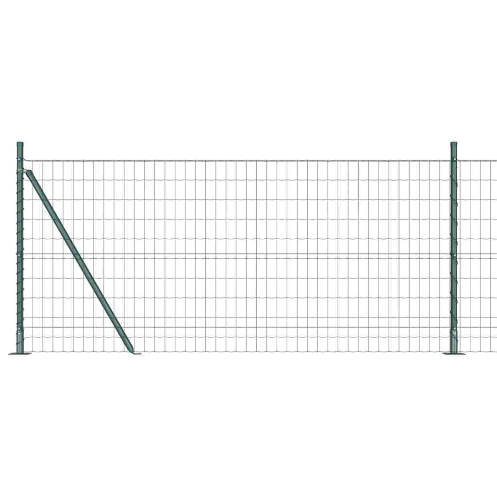 Fence with Post Green 1 x 25 m Steel and PVC