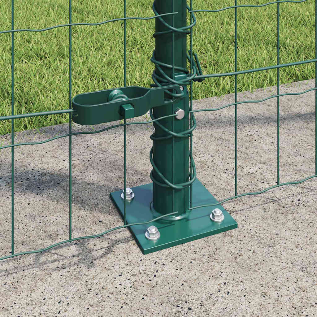 Fence with Post Green 1.2 x 25 m Steel and PVC