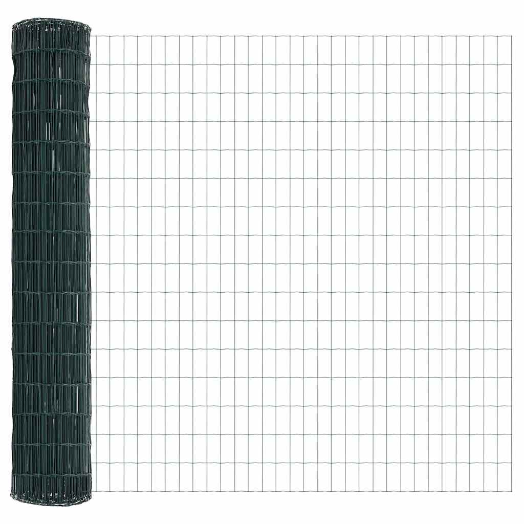 Fence with Post Green 1.2 x 25 m Steel and PVC