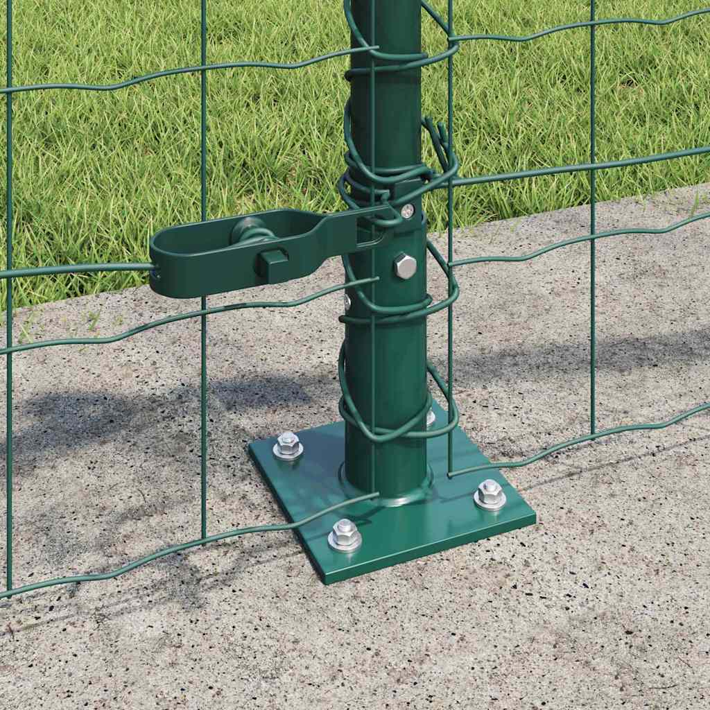 Fence with Post Green 0.4 x 25 m Steel and PVC