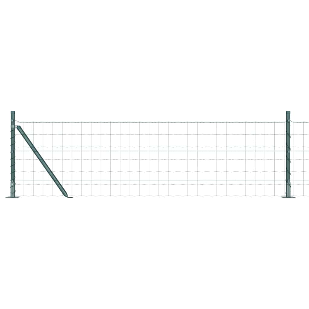 Fence with Post Green 0.4 x 25 m Steel and PVC